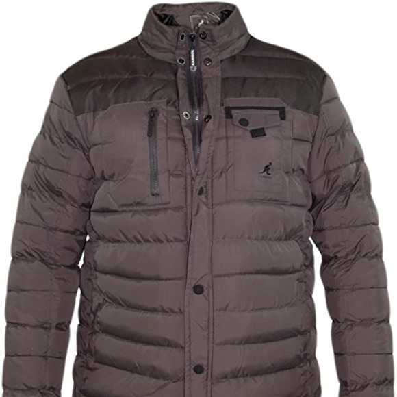 Kangol Double Zip Button Collar Wind Breaker Coat - Picture 12 of 12